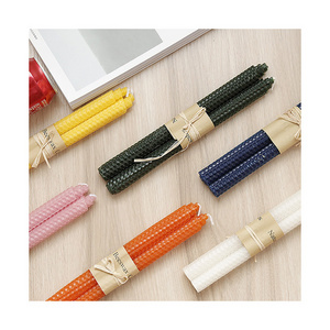 Morandi Style 9.8 Inches Smokeless Organic Beeswax Honeycomb Taper Candles