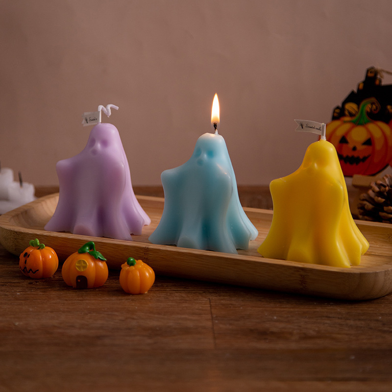 Plant Paraffin Wax Halloween Little Ghost Candle Bulk Scented Candles For Decor