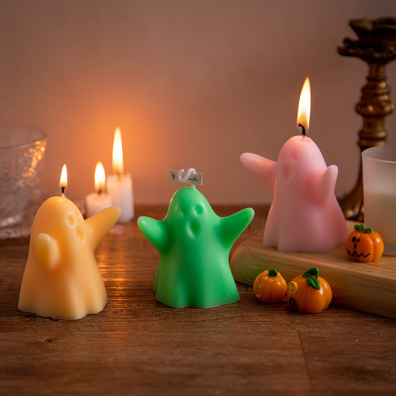 Plant Paraffin Wax Halloween Little Ghost Candle Bulk Scented Candles For Decor