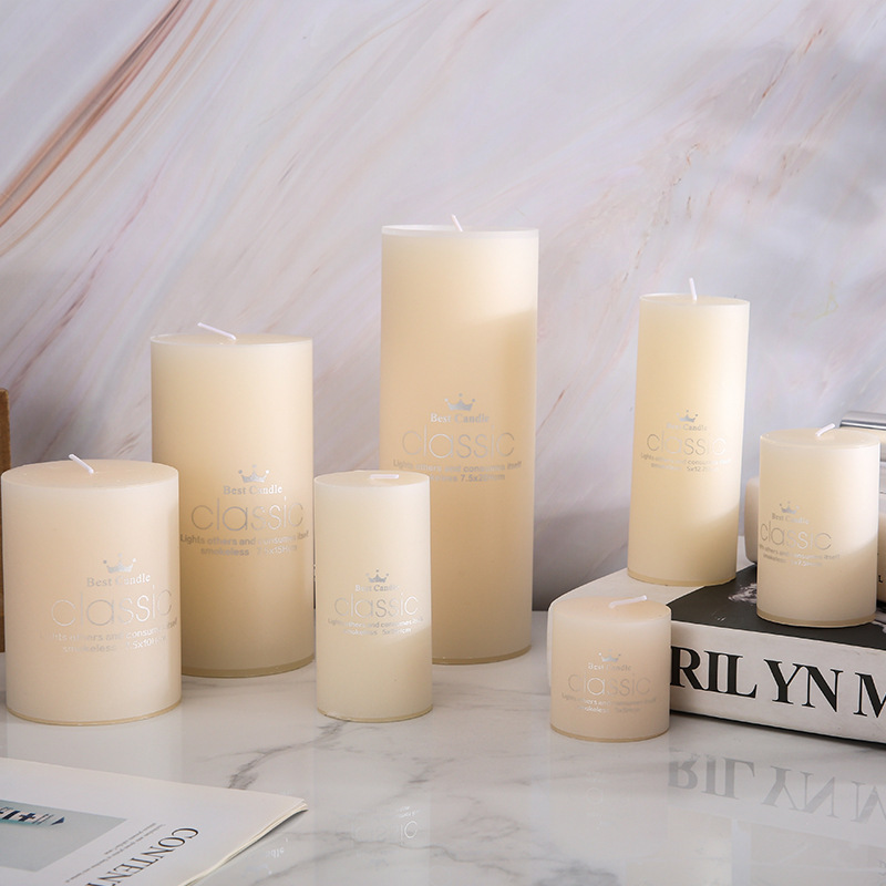 Birthday Wedding Hotel Different Size European Large Ivory White Pillar Candles Cylindrical Candle