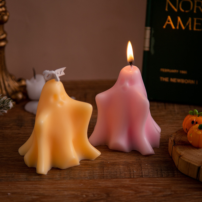 Plant Paraffin Wax Halloween Little Ghost Candle Bulk Scented Candles For Decor