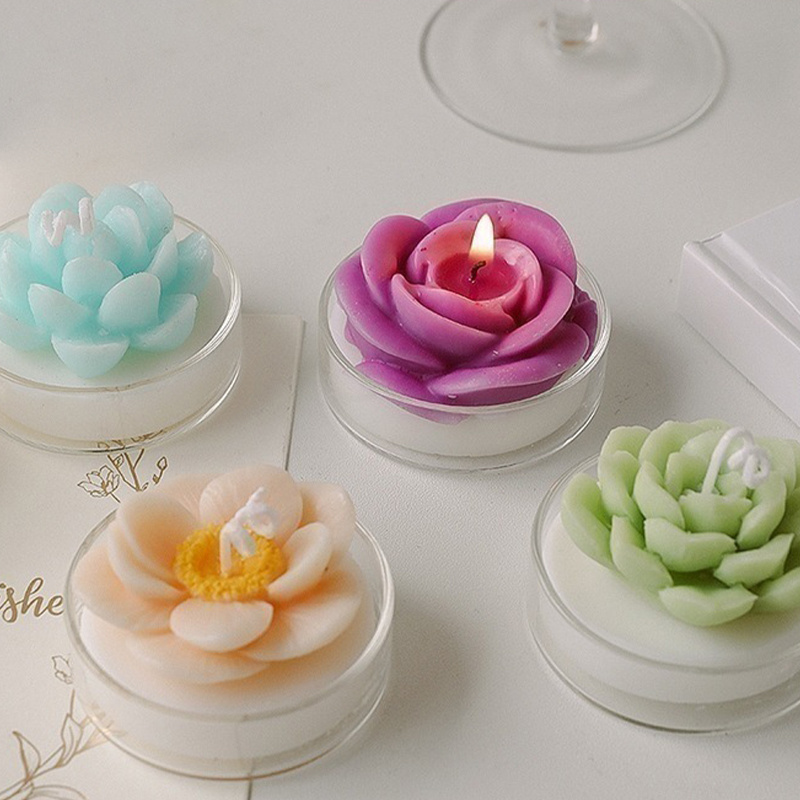 Home Fragrance Decor Birthday Gifts Luxury Rose Flower Candle Soy Wax Scented Candles