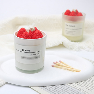 Natural Soy Wax Strawberry Candle Wholesale Bulk Scented Glass Candle For Gift