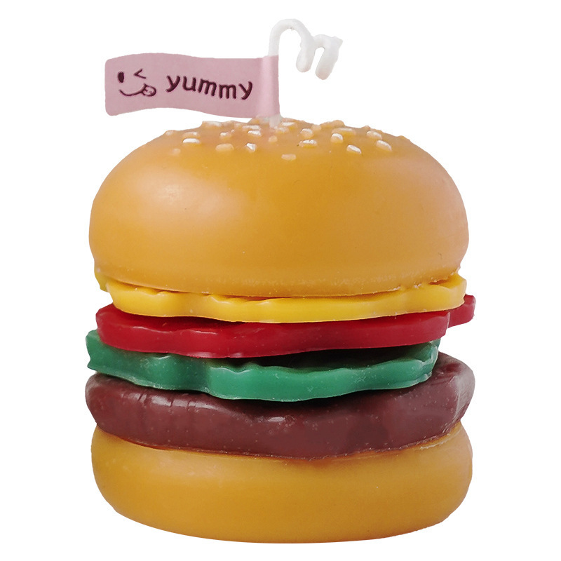 New Arrivals Creative Birthday Gift Novelty Hamburger Candles Wholesale Scented Candles For Decor