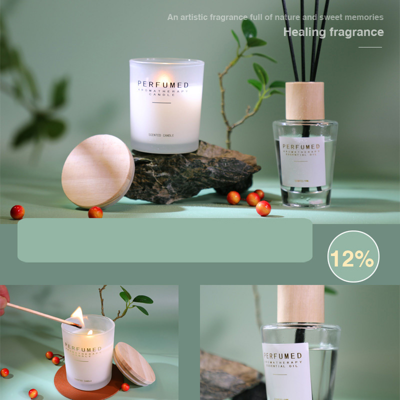 Minimalist Room Fragrance Luxury Scented Candle And Diffuser Gift Set Packaging