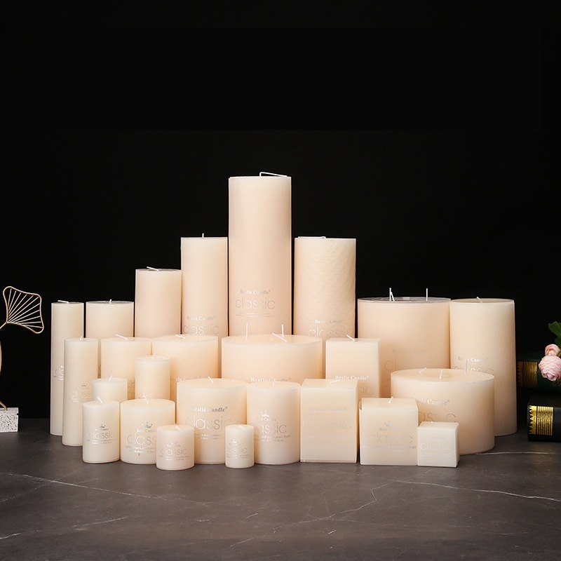 Birthday Wedding Hotel Different Size European Large Ivory White Pillar Candles Cylindrical Candle