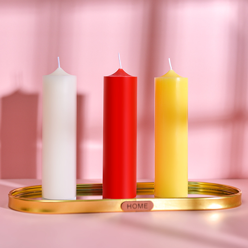 In Bulk Custom Household Candles Decorative Pillar Candles Circle Round Bougie