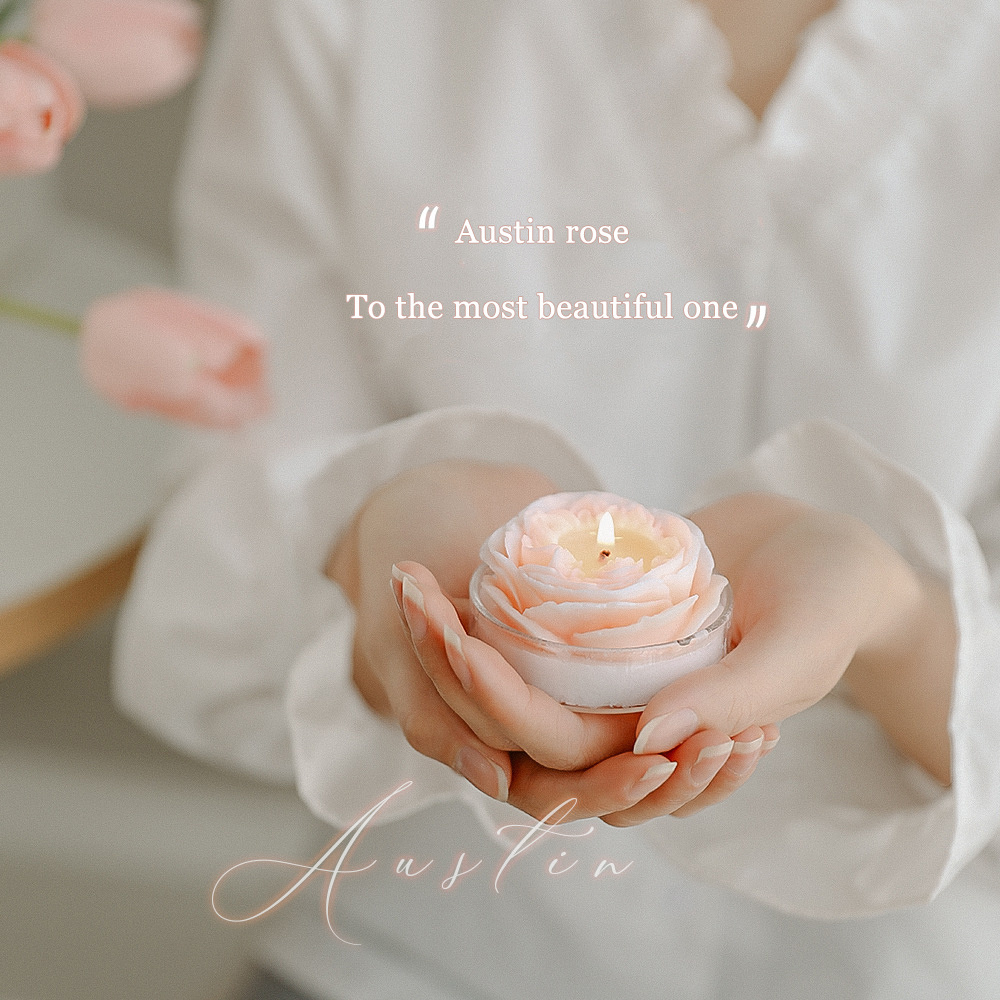 Wholesale Custom Logo Wedding Multi-color Scented Candles Soy Paraffin Wax Rose Shaped Aroma Candle Scented Candles