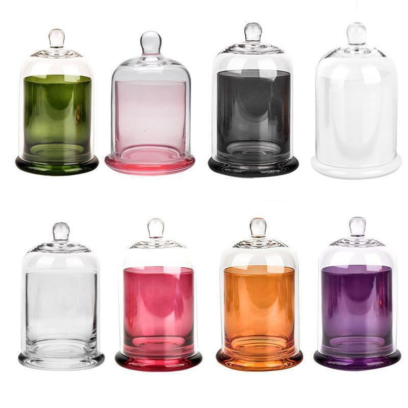 Unique Iridescent Candle Jars Luxury Candle Containers Glass Candle Cloche Jar