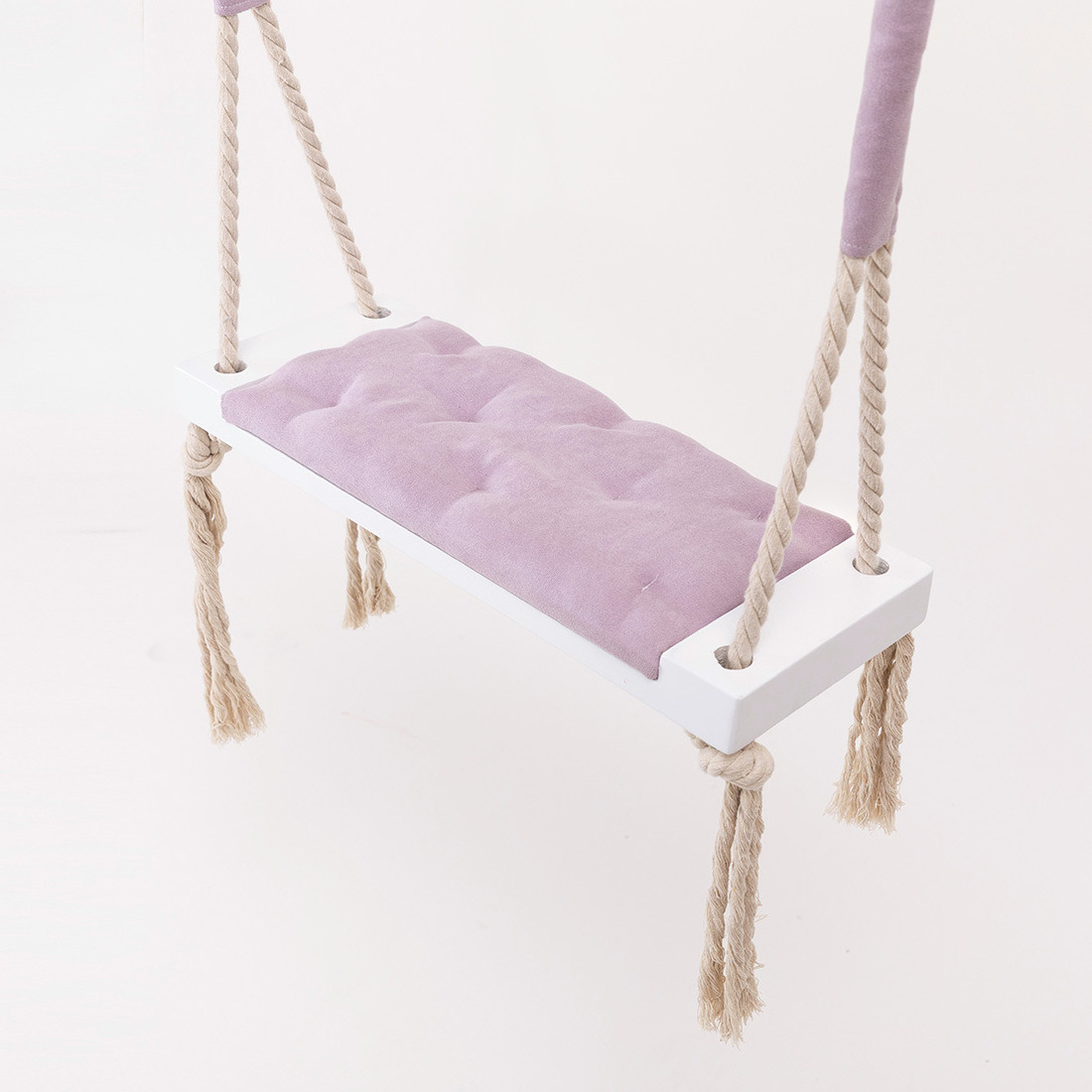 INS children's swing children's room decoration solid wood sponge pad cotton rope swing