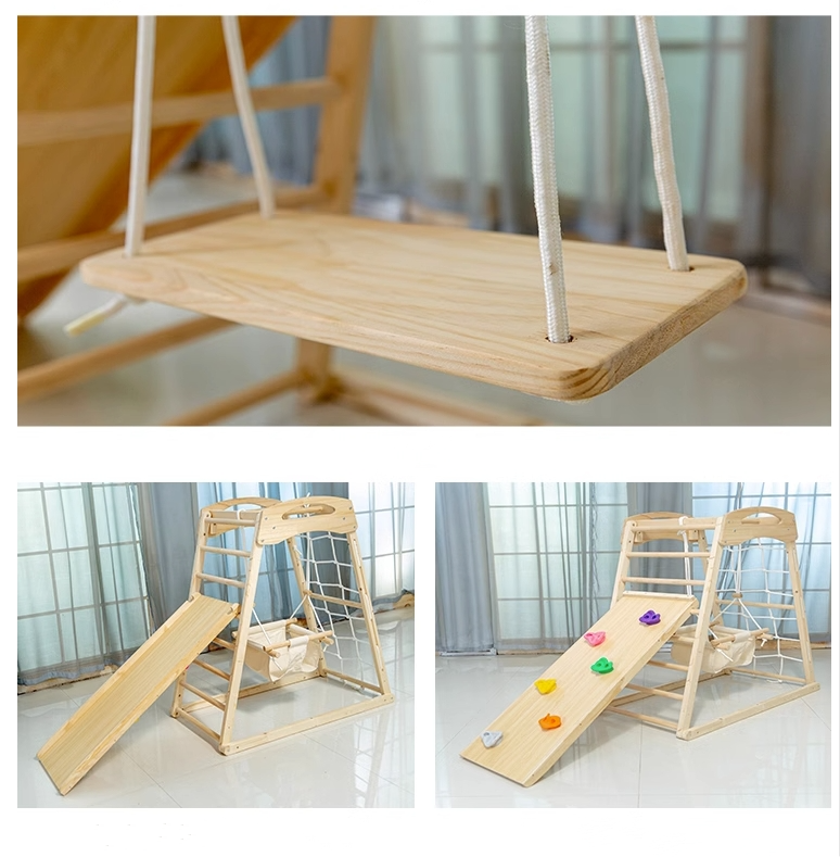 Kid Activity Windmill Climb Frame Preschool Gym Toy Montessori Pickler Triangle Frames Toddler Swing Slide Play Structure Set