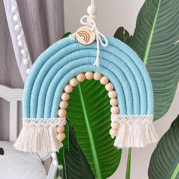 Ins decorative Nordic  home children's room decorative pendants woven rainbow wall decoration