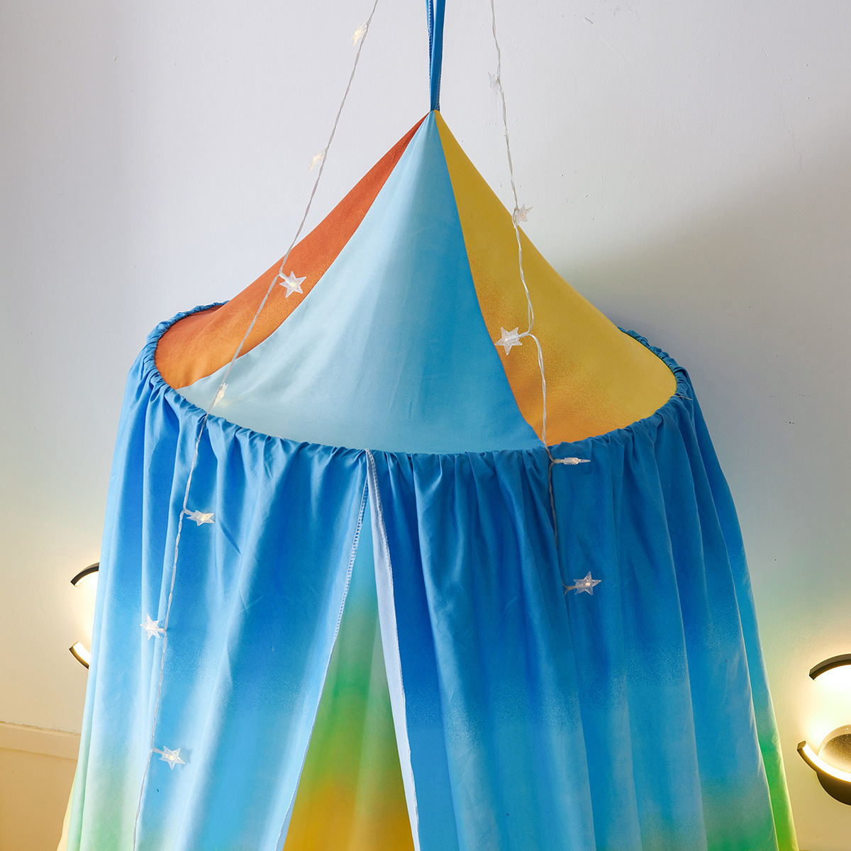 Printed dome crib curtain children's indoor bed decor infant  head blackout mosquito net suspended top bed tent