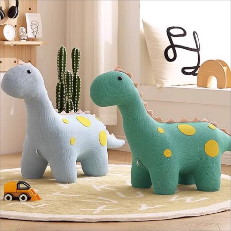 Children's Bench Animal Dinosaur cattle Seat Knitted Cute Cow Cartoon Home Bench Creative Baby Seat Door Shoes Change Bench