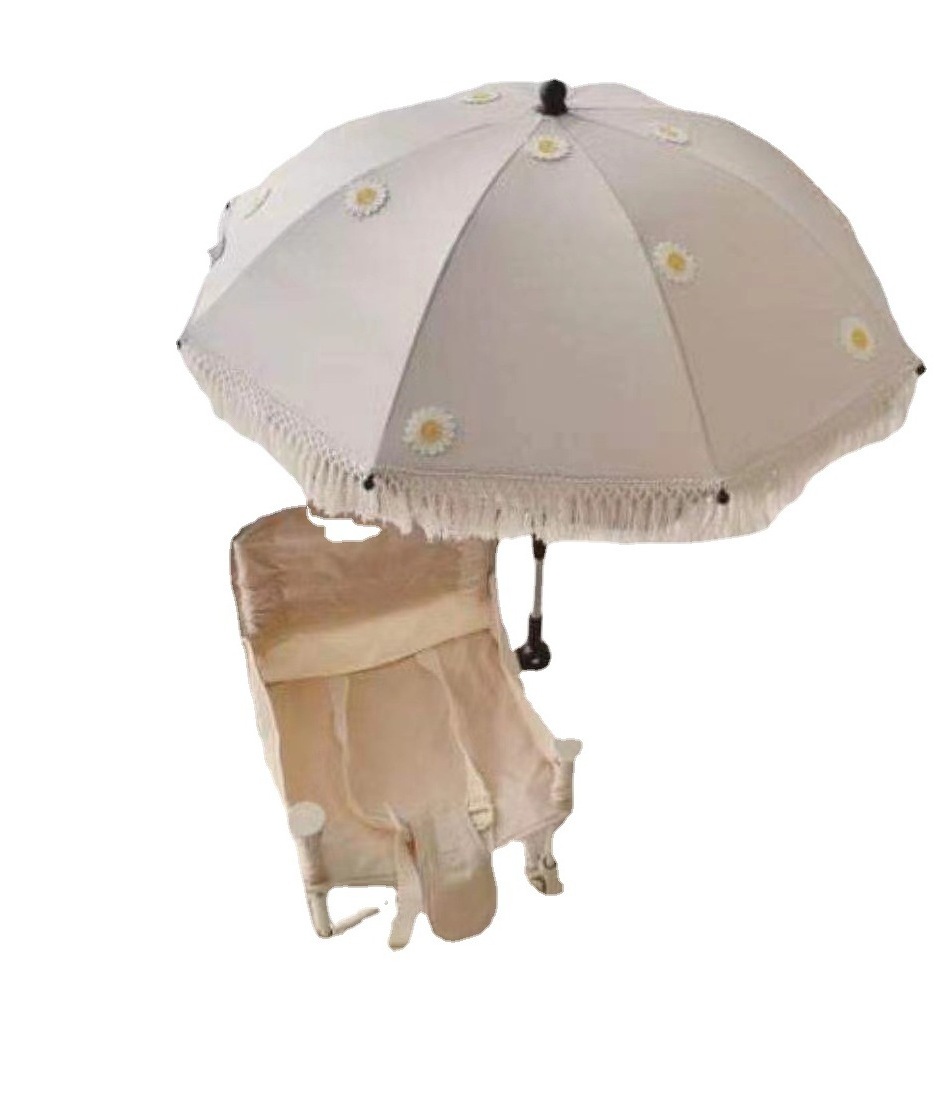 Wholesale customized design beach umbrella manufacturers travel with tassels for children outdoor sun uv protection