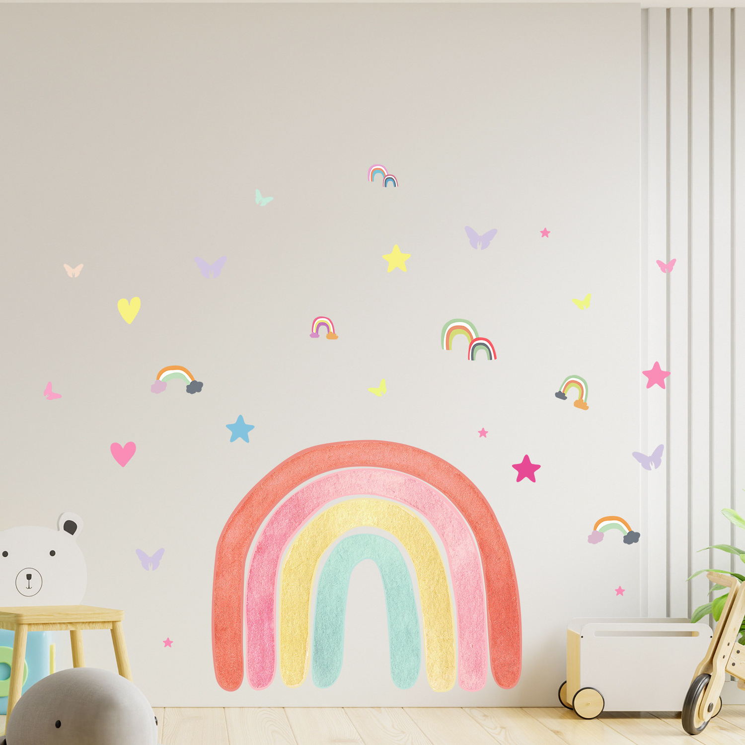 Rainbow Wall Decals Peel and Stick Self Adhesive Colorful Rainbow  Glow in The Dark Wall Sticker Bedroom Decor Kids Nursery Room