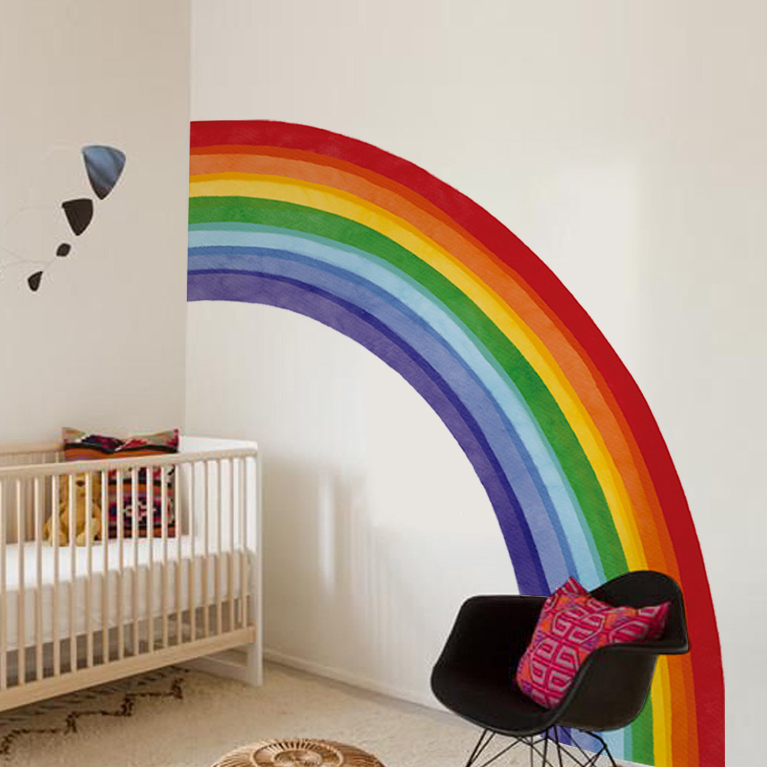 Personality Rainbow Wall Sticker A bright rainbow Decals Living Room Decorative Wallpaper