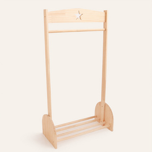 Wood Store Dress-up Center Toddler Costume Closet Open Hanging Storage Clothe Hanger for Kids