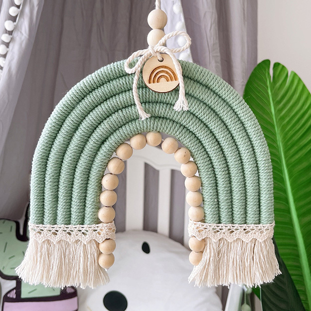 Ins decorative Nordic  home children's room decorative pendants woven rainbow wall decoration