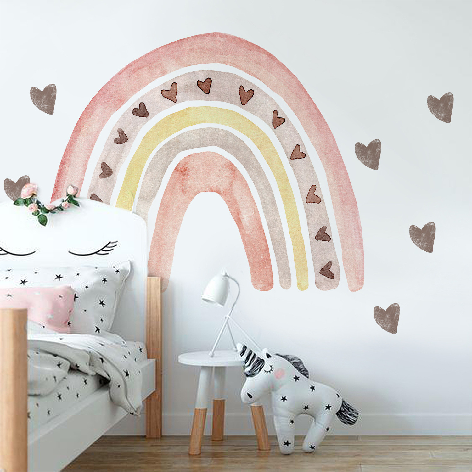 Factory Whole Sale New Design Cartoon Rainbow Wall Decals 3D PVC Rainbow Sticker Removable Home Decoration Wall Decal