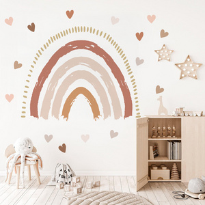 Boho Style Rainbow Heart Shape Wall Stickers for Kids Baby Room Bedroom Decoration Wall Decal