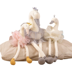 Factory price High quality  Holiday kid Gifts ballet swan goose toys cute  doll  with crown baby kids appease toy gift for girl