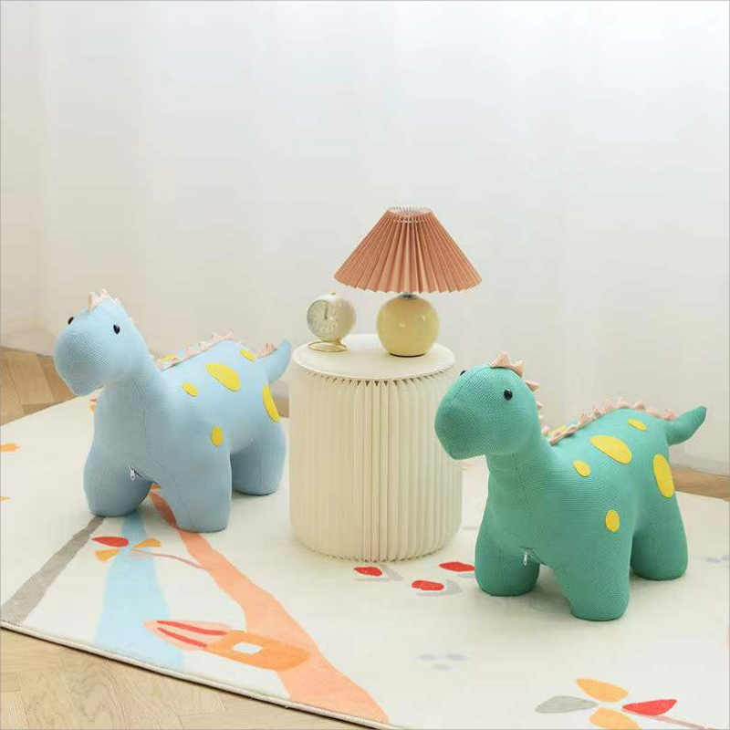 Children's Bench Animal Dinosaur cattle Seat Knitted Cute Cow Cartoon Home Bench Creative Baby Seat Door Shoes Change Bench