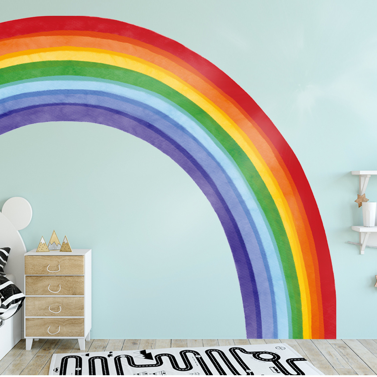 Personality Rainbow Wall Sticker A bright rainbow Decals Living Room Decorative Wallpaper