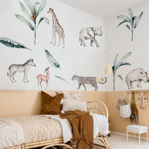 Jungle Animals Wall Decals Animals Wall Stickers for Kids Room  Decorative Self Adhesive Waterproof Home Wall Stickers