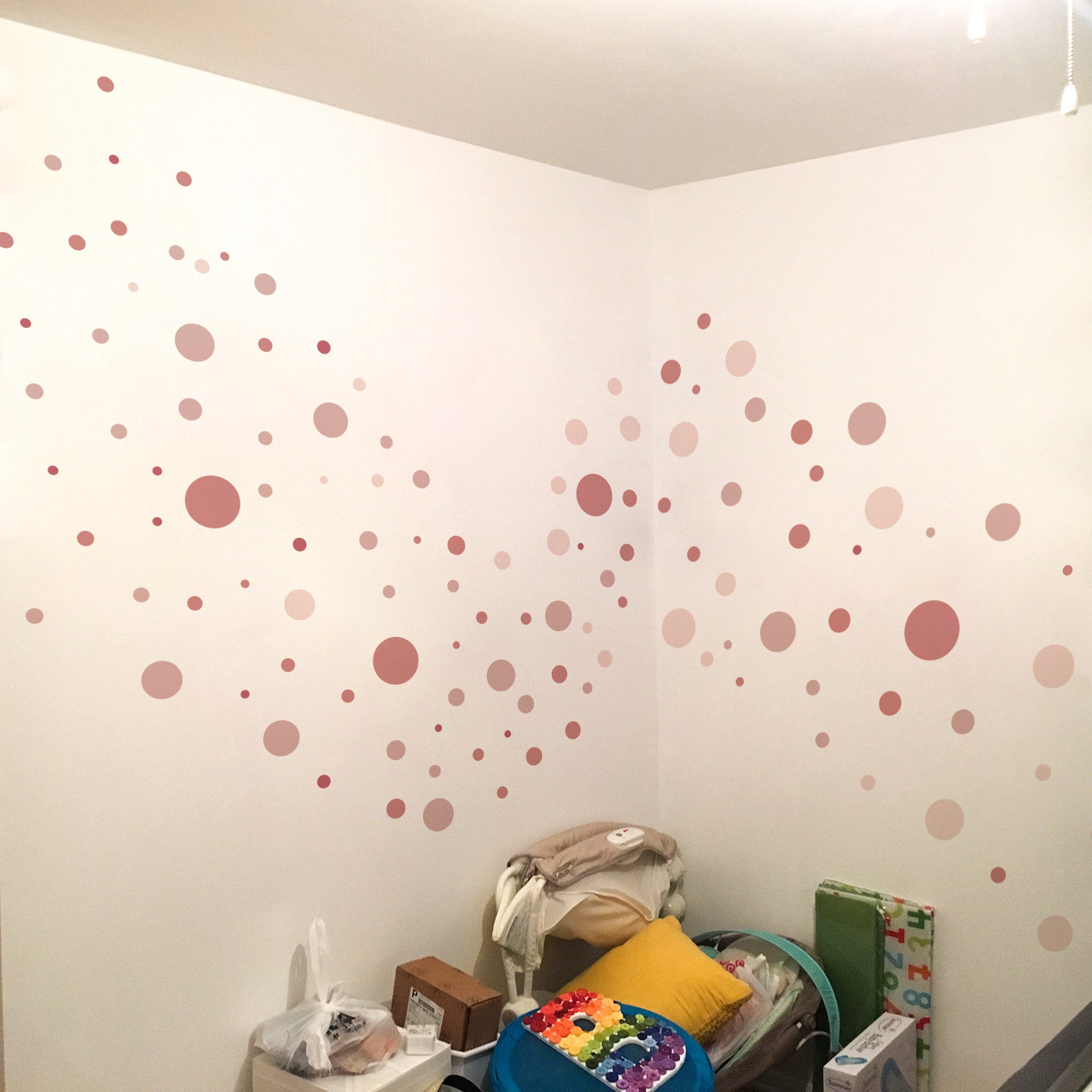 Pink Wall Decal Dots Round Circle Art Cute Wall Sticker