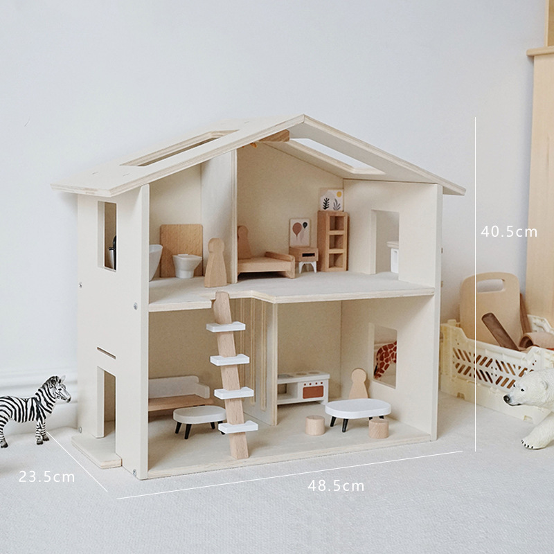 HOT Sale Big Size Montessori Toys OEducational Wooden Dollhouse DIY Gift House 3 Floors Wooden Dollhouse for Girls