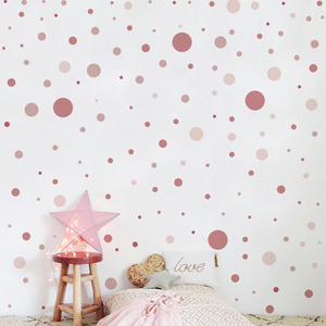 Pink Wall Decal Dots Round Circle Art Cute Wall Sticker