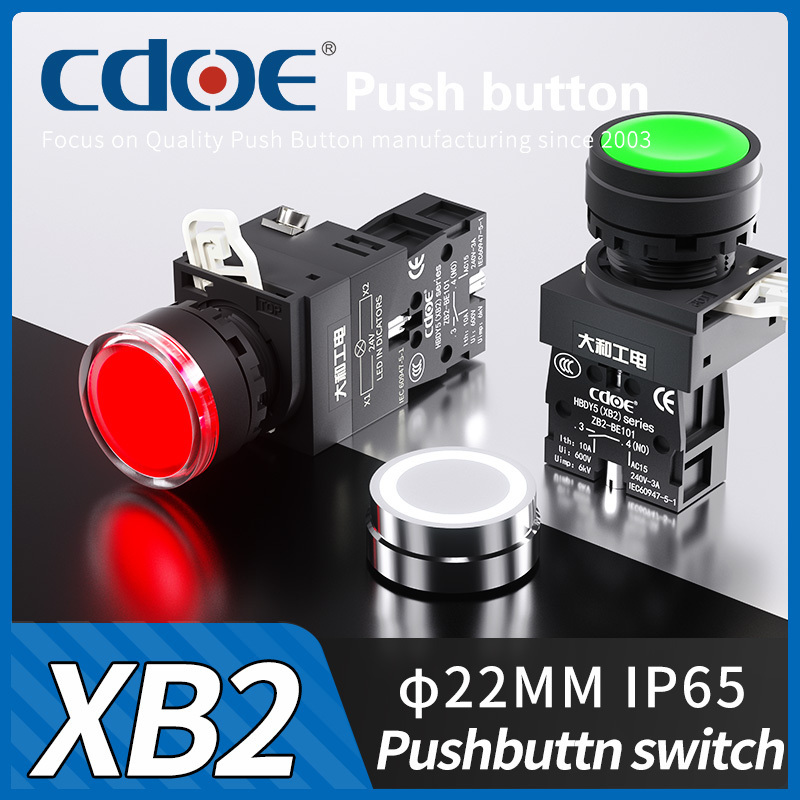 Y5 series 22mm red emergency stop push button switch one normally open contact for New energy sources