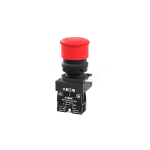 22mm red head self-locking ip65 one normally close e stop promotion locking push button latch