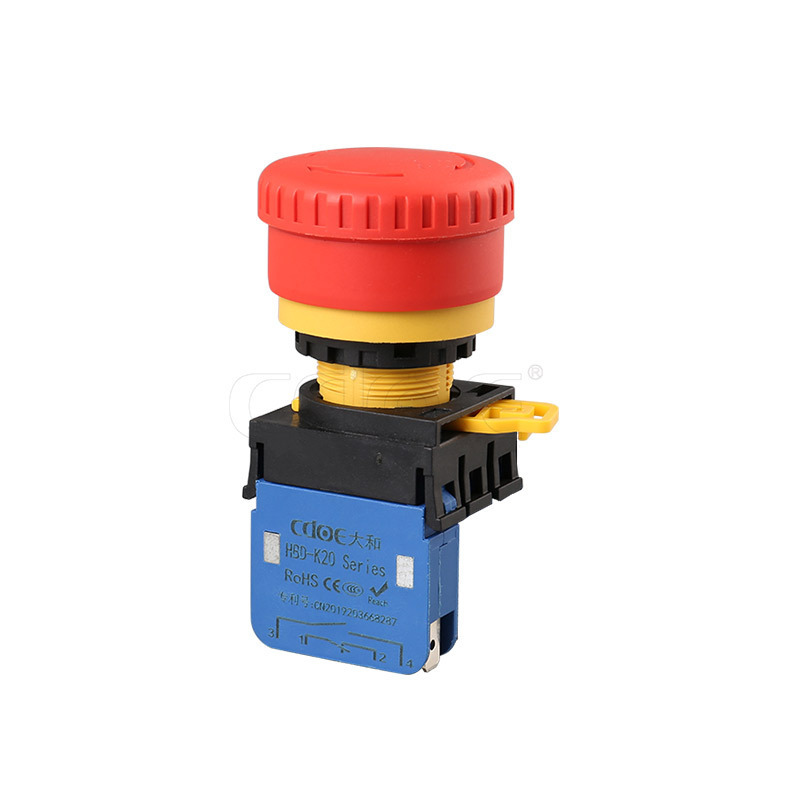 20A new energy equipment pushboton head mushroom emergency start red button stop switch protected