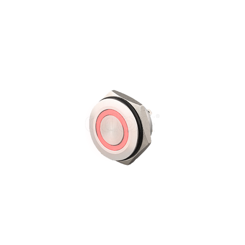 Super short 12v spst red led button 16mm waterproof momentary off on switch push button switch