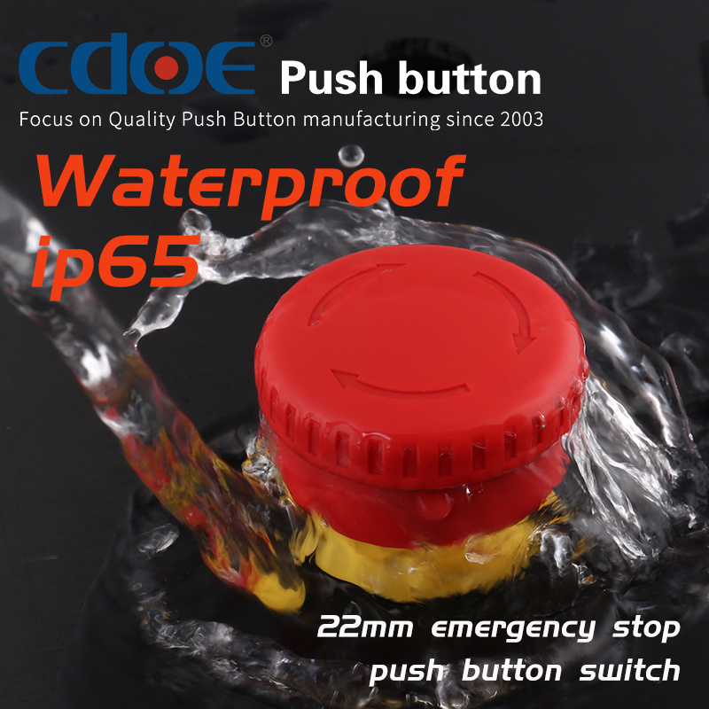 Y5 series 22mm red emergency stop push button switch one normally open contact for New energy sources