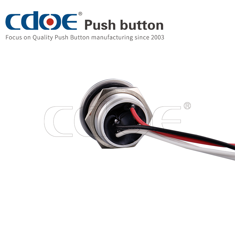 ring illumination Waterproof  ip68 1NO flat round momentary pushbutton 24V metal piezoelectric switch