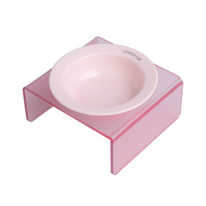 Manufacturer Custom Elevated Pet Ceramic Bowl With Raised Acrylic Stand Raised Dog Cat Feeder Bowls Pet Accessories