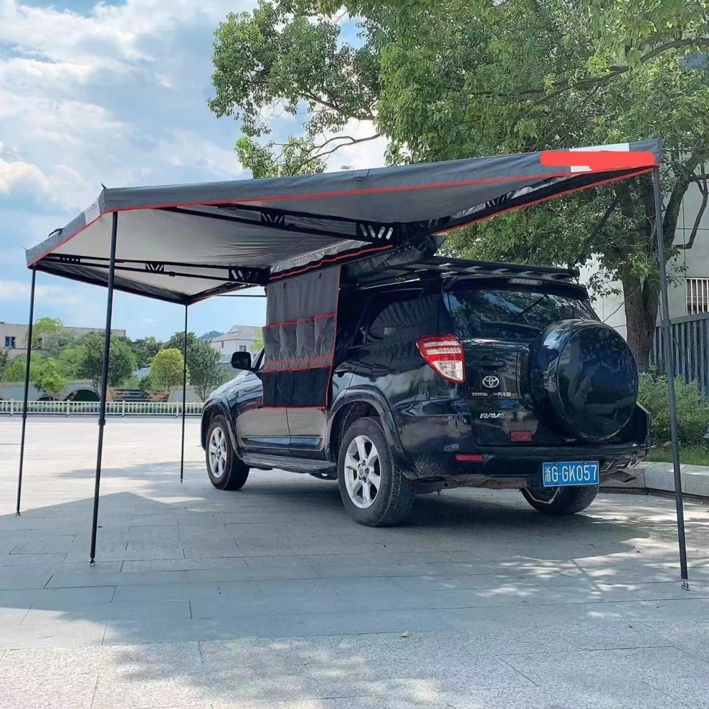 Car Side 180 Degrees Awning With Led Light, 4x4 4wd Offroad Free Standing Led 180 Degree Awning