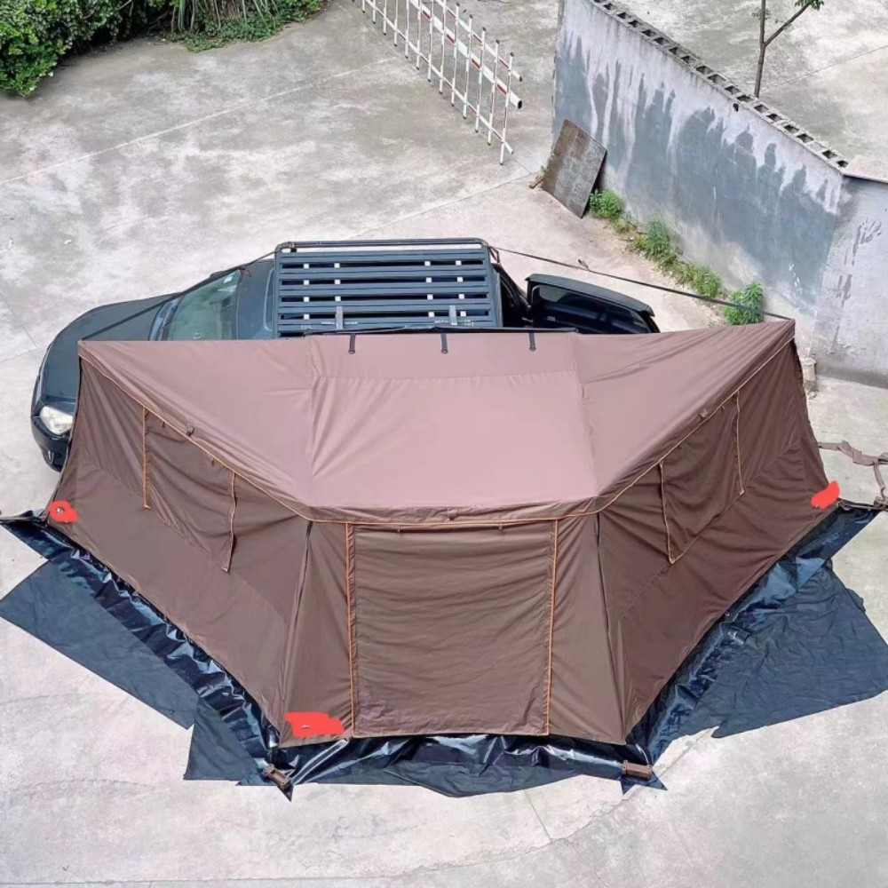 Car Side 180 Degrees Awning With Led Light, 4x4 4wd Offroad Free Standing Led 180 Degree Awning