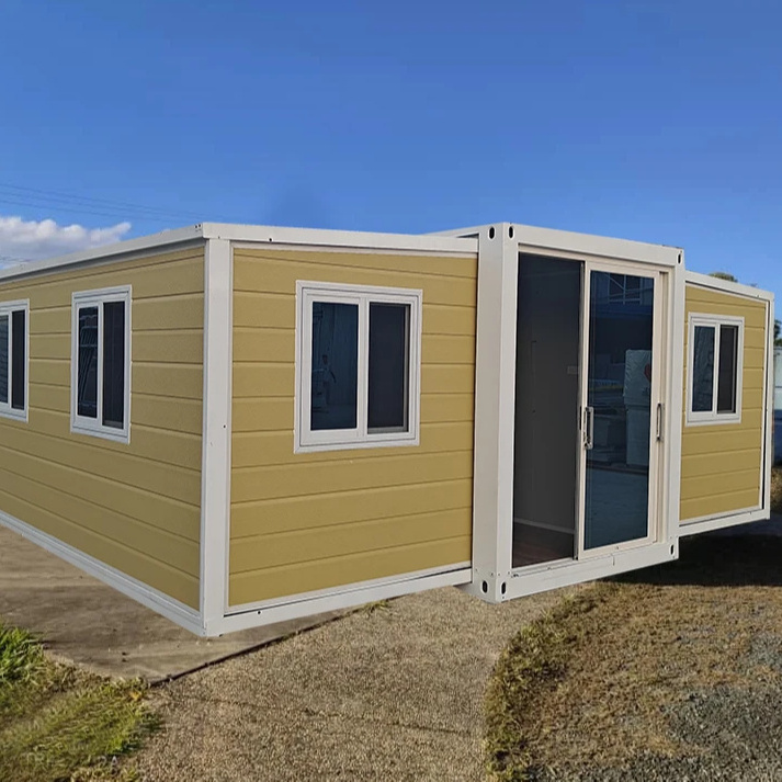 Granny Flat Woodgrain 40 Ft 20 Ft Modern Prefab Expandable Container House Living Mobile Prefabricated Villa Home 3 Bedroom