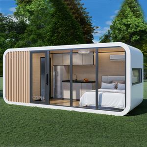 Cheap Modular Garden Portable Assembled Prefab Capsule Apple Cabin Bungalow Bar Office Pod With Terrace