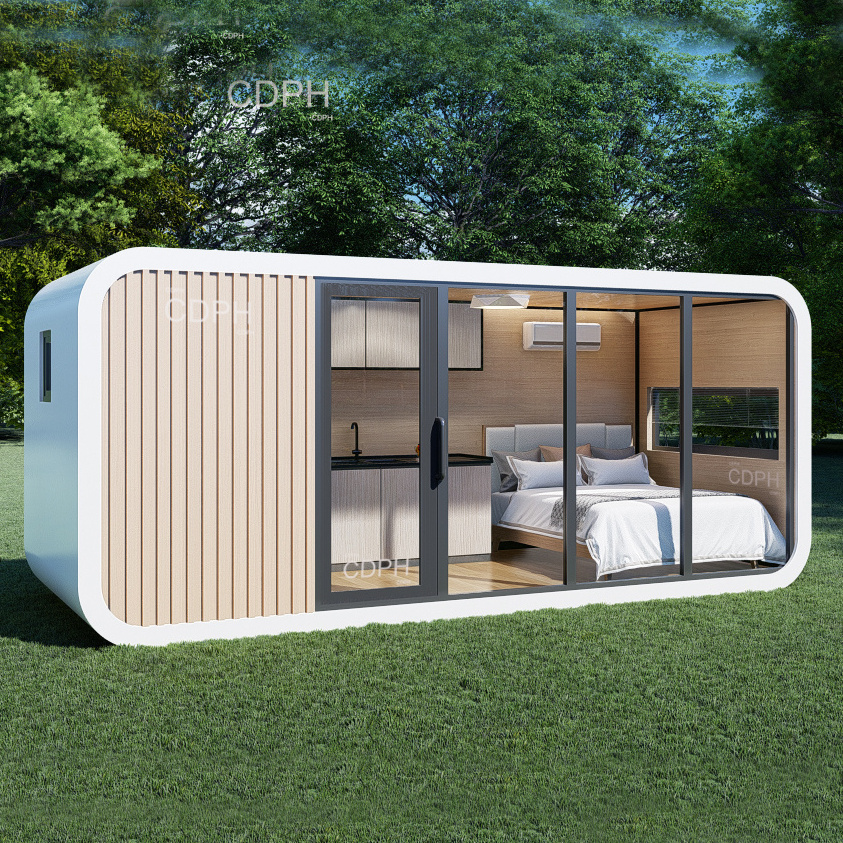 CDPH luxury modular glass tiny space capsule cabin prefabricated living office container house prefab home