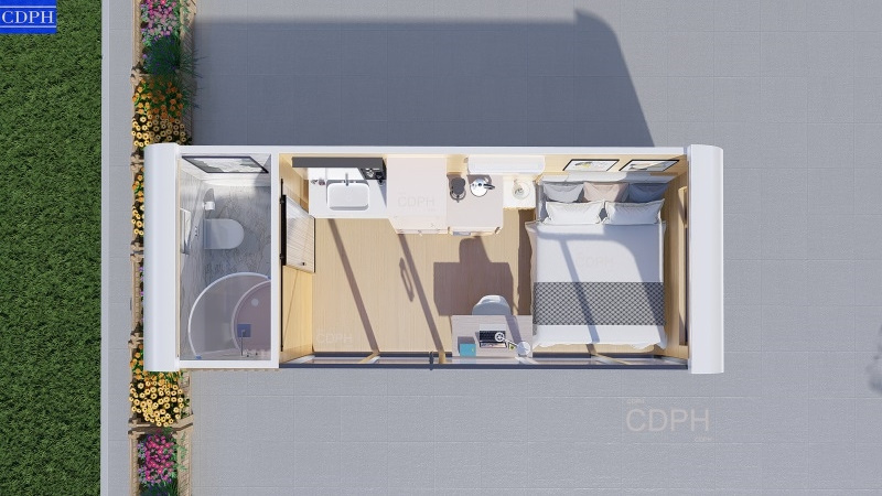 20ft 40ft prefab modular houses tiny homes cabin office portable home ...