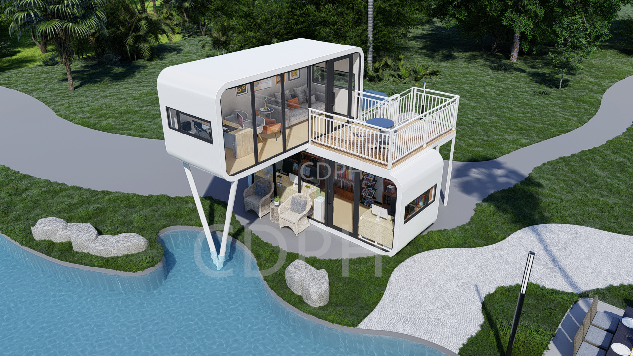 Beach Villa modular prefabricated house transportation container micro residence home stay resort house