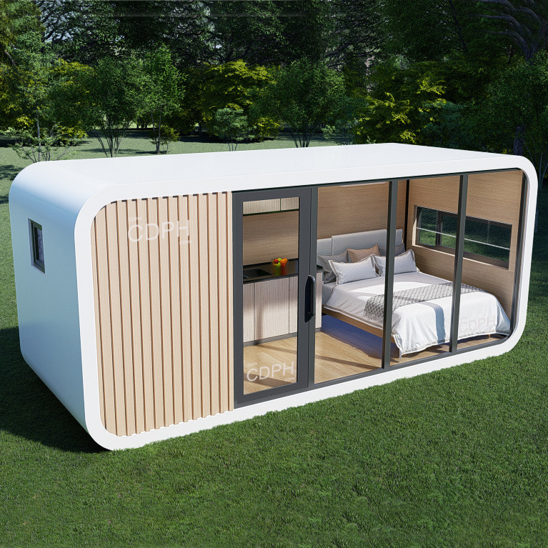 CDPH luxury modular glass tiny space capsule cabin prefabricated living office container house prefab home