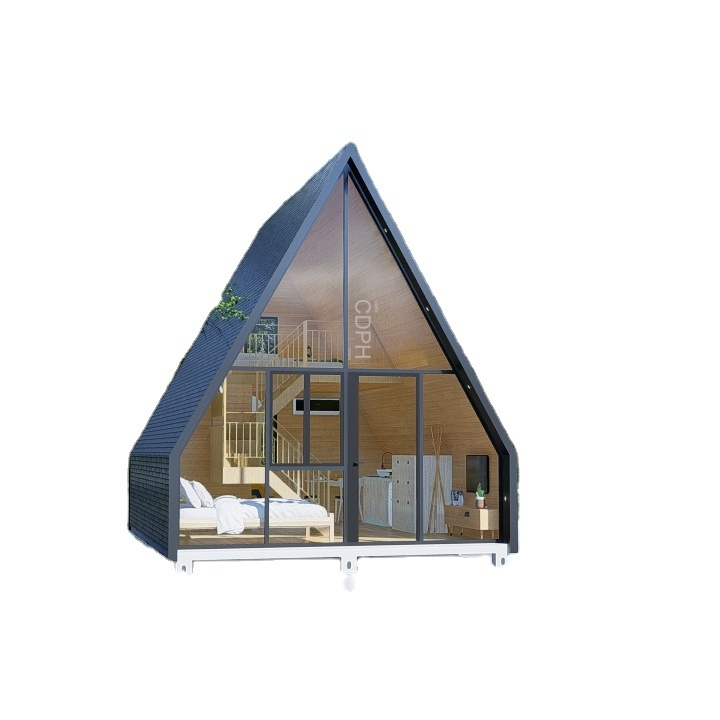 CDPH Triangle Shape Steel Structure Small Cabin/Tiny House/Triangle House A Frame House Kit For living