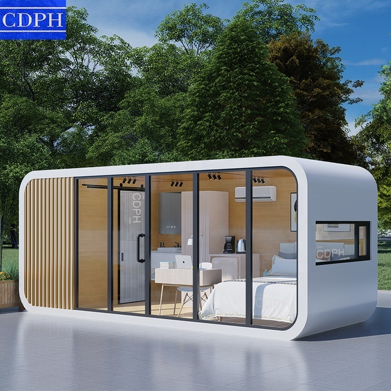 20ft 40ft prefab modular houses tiny homes cabin office portable home pod apple cabin