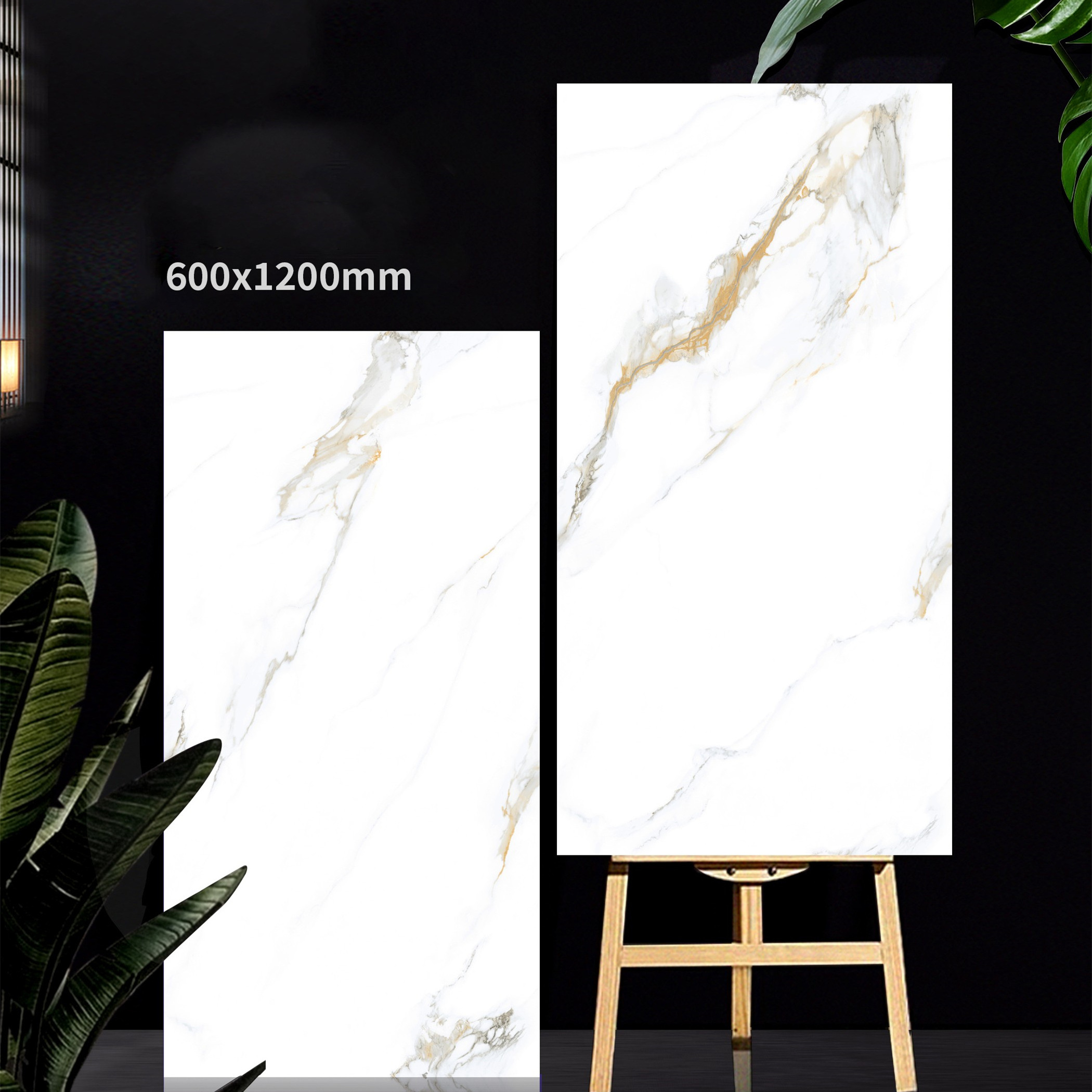 Hot Sale Modern Design 600x1200 Grey Full Glazed Polished Ceramic Porcelain Marble Glossy Tiles for Interior Floor Use